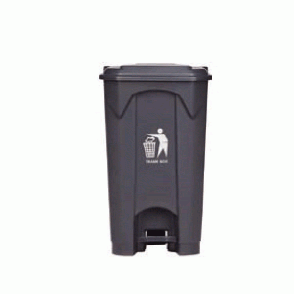 Κάδος 87LT Απορριμάτων 48.5x47x84εκ. Με Πεντάλ Γκρι