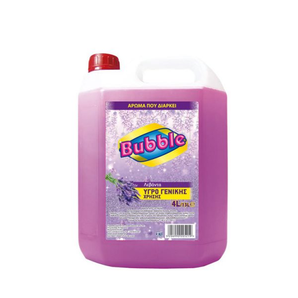 Υγρό Καθαρισμού Γενικής Χρήσης 4LT Με Άρωμα Λεβάντα Bubble