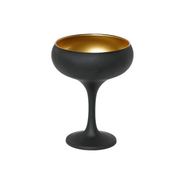 Ποτήρι Σαμπάνιας Coupe 270ml Μαύρο Ματ-Χρυσό Maya