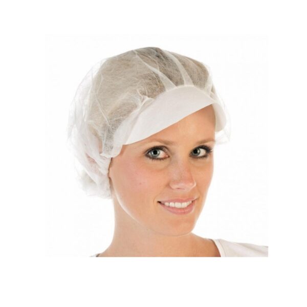 Σκούφος ελαστικός με γείσο μιας χρήσης λευκός 100τεμ.