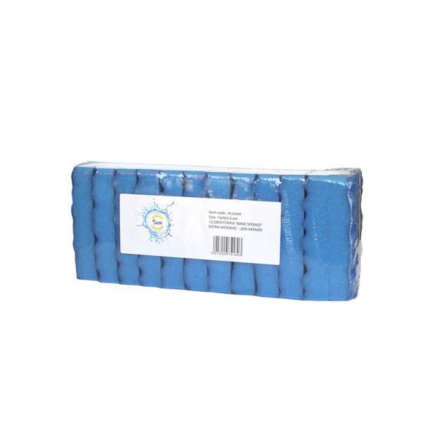 Σφουγγάρι Κουζίνας Επαγγελματικό 9x13cm σε Μπλε Απόχρωση Wave Sponge 12τμχ