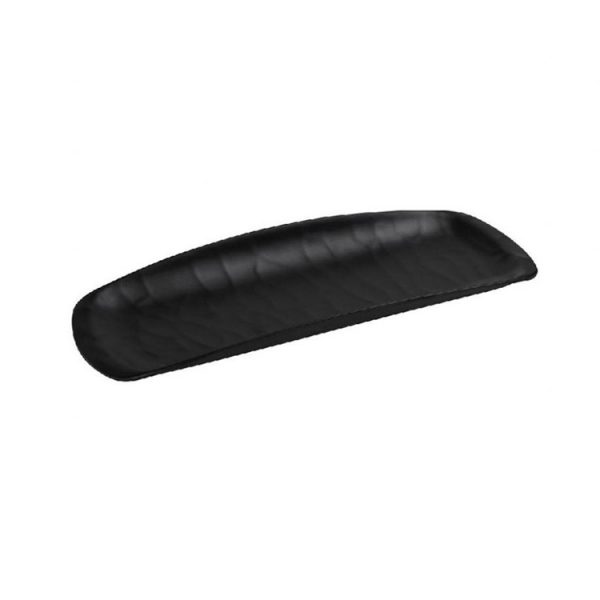Πιατέλα Μελαμίνης Μαύρη Γόνδολα WAVY MATTE - 21x8.5cm