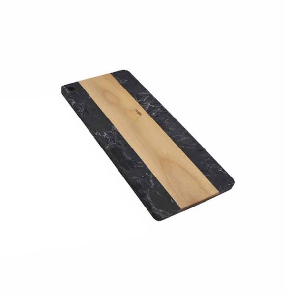 Πλατώ Σερβιρίσματος 16x35cm Ορθογώνιο με Συνδυασμό Μάρμαρο Ξύλο