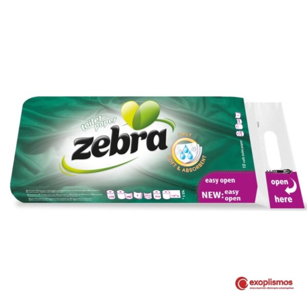 Χαρτί Yγείας 3Φ 10 Ρολά Zebra Green