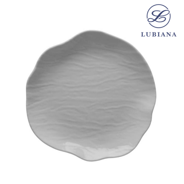 Πιάτο Ρηχό 33cm Πορσελάνη Γκρι Stone Age Relief Lubiana 4758