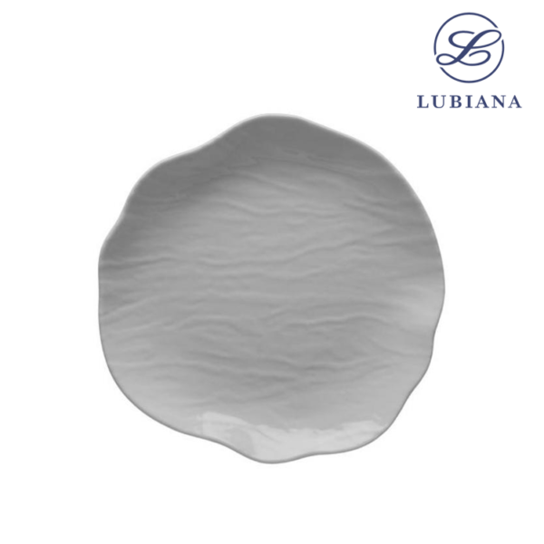 Πιάτο Ρηχό 28cm Πορσελάνη Γκρι Stone Age Relief Lubiana 4758