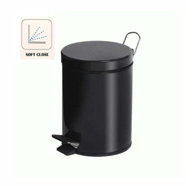 Κάδος Πεντάλ 5L 21xΥ28εκ. Με Εσωτερικό Κάδο 1005/Β Μαύρος Soft Close
