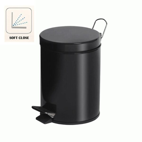 Κάδος Πεντάλ 30L 30xΥ64εκ. Με Εσωτερικό Κάδο Μαύρος Soft Close