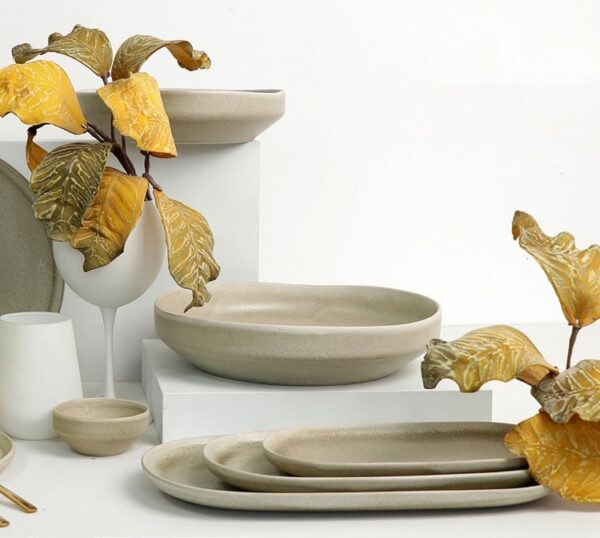 Πιατέλα Οβάλ Noah Beige Nordic - Image 2