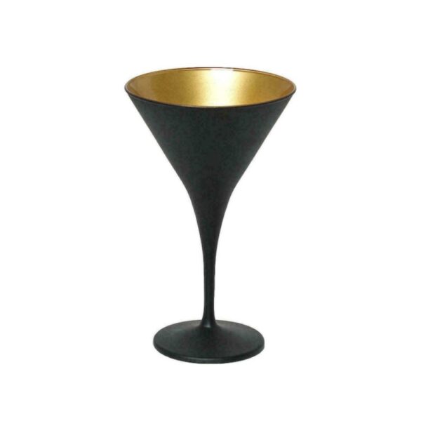 Ποτήρι Μαρτίνι Κωνικό 250ml 10,5xΥ17,5εκ. Μαύρο-Χρυσό Maya