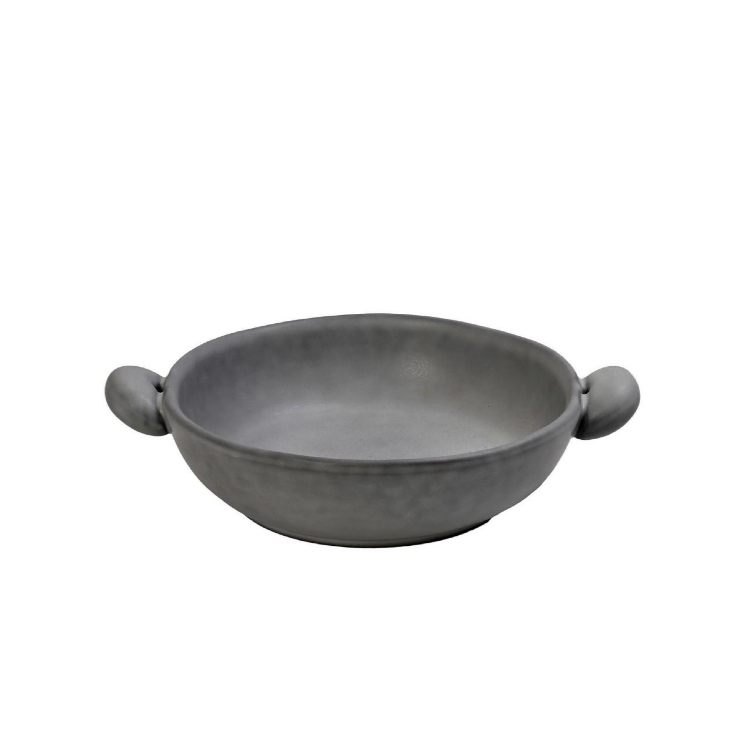 Μπολ Με Λαβές 25xΥ8εκ. Κεραμικό Canyon Γκρι Σκούρο