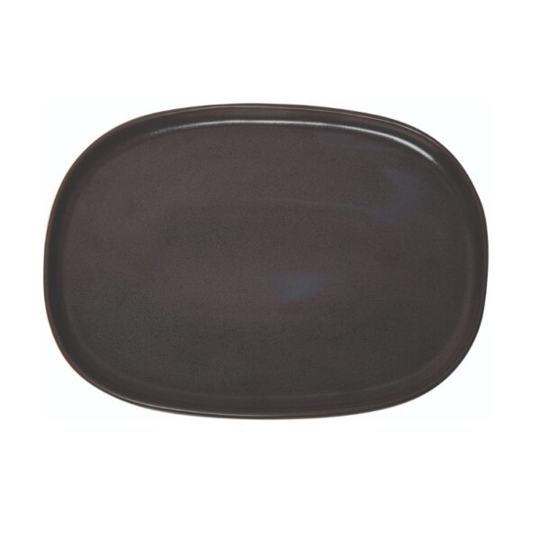 Πιατέλα Οβάλ Επίπεδη Πορσελάνη Midnight Μαύρη