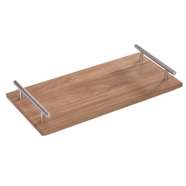Πλατώ Σερβιρίσματος Ξύλο Ακακίας Με Inox Λαβές