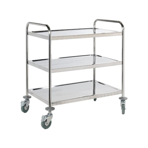 Τρόλεϊ Μεταφοράς Με 3 Ράφια 86x54xΥ94εκ. Inox