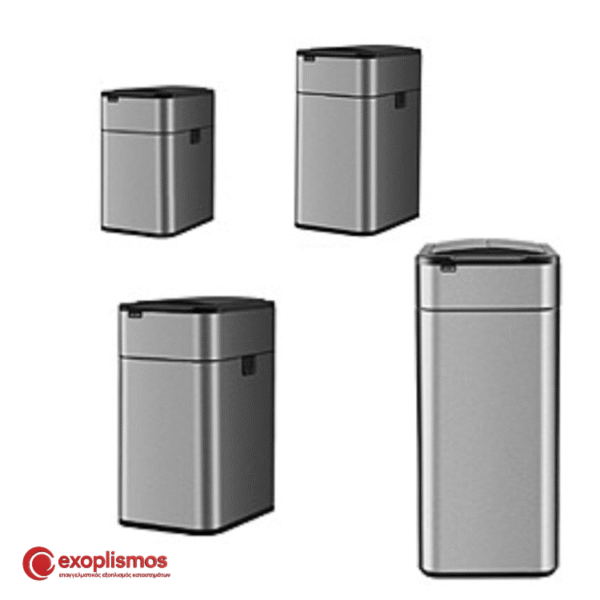 Κάδος Πολυτελείας Με Φωτοκύτταρο Και Καπάκι Πεταλούδα Inox Slim Line Elpheco - 9lt