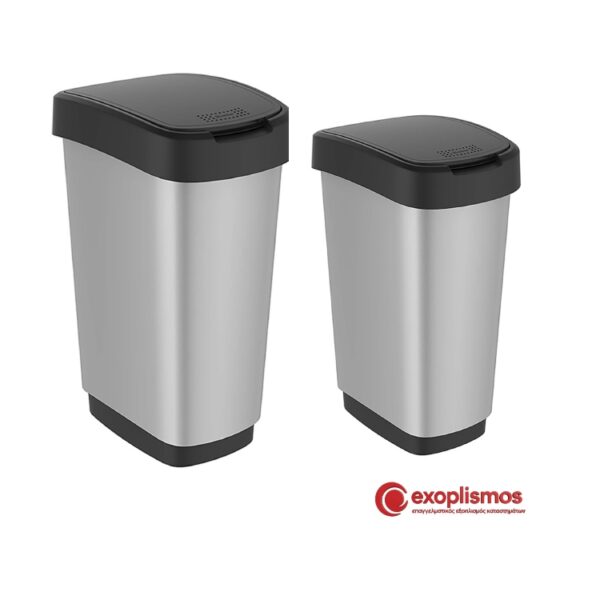 Κάδος Πλαστικός Με Αιωρούμενο Καπάκι Twist Rotho - 50lt