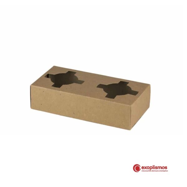 Θήκη Μεταφοράς 2 Θέσεων Καφέ Kraft 50τμχ/Πακ