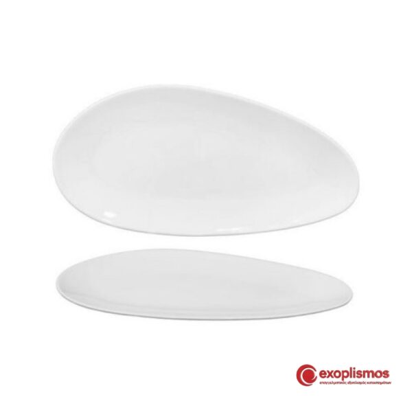Πιατέλα Πορσελάνης Ασύμμετρη Μ26xΠ12,5εκ. Λευκή Silice Omega