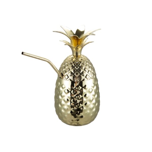 Ποτήρι Επίσχρυσο Δ9,3xΥ20εκ. Ανανάς Pineapple Con Cannuccia Lumian Inox
