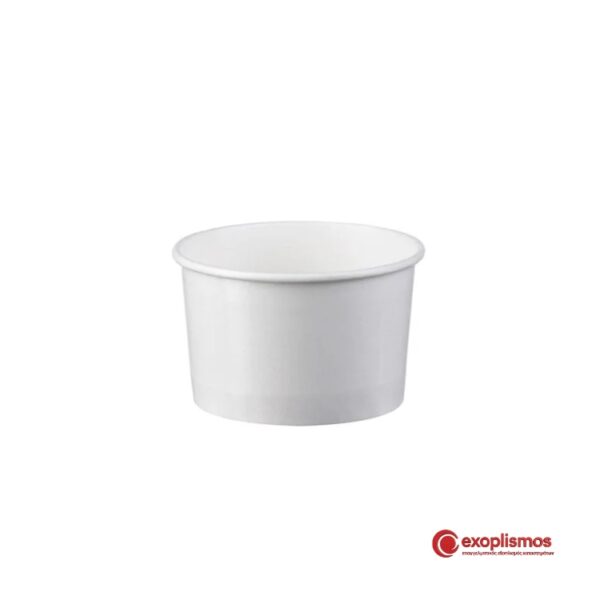 Μπολ Κύπελλο Παγωτού 4oz 7,5xΥ4,5εκ. Χάρτινο Λευκό 50τμχ
