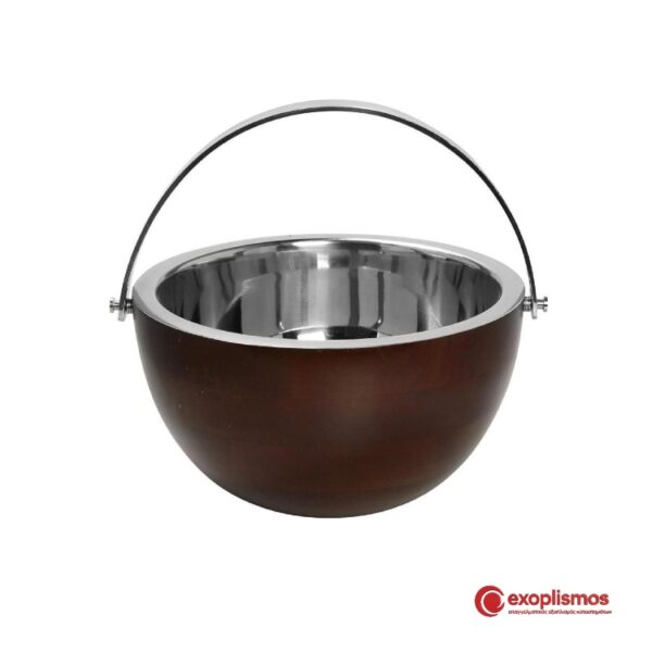 Ποντσιέρα Μπολ 30xY16εκ. Inox & Ξύλο Μάνγκο Με Χερούλι