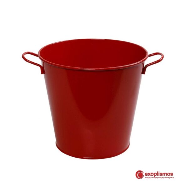 Σαμπανιέρα Μεταλλική 32x25xΥ23εκ. Κόκκινη Με Λαβές