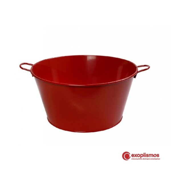 Σαμπανιέρα Μεταλλική 43x36xΥ18εκ. Κόκκινη Με Λαβές