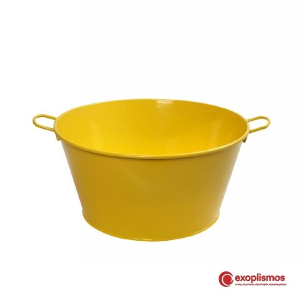 Σαμπανιέρα Μεταλλική 43x36xΥ18εκ. Κίτρινη Με Λαβές