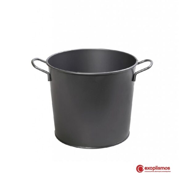 Σαμπανιέρα Μεταλλική 27x22xΥ19εκ. Γκρι Με Λαβές