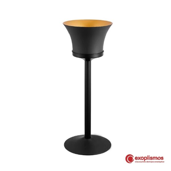 Σαμπανιέρα Inox 35,5xΥ85εκ. Μαύρη Ματ Με Σταντ