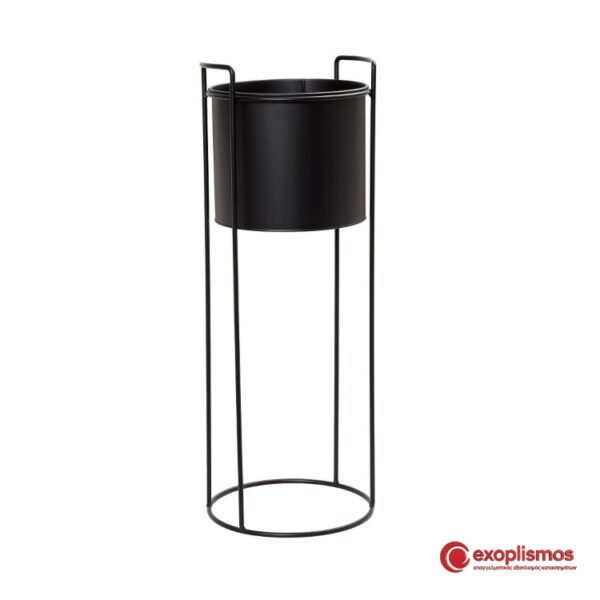 Σαμπανιέρα Μεταλλική 28xΥ76εκ. Μαύρη Με Σταντ