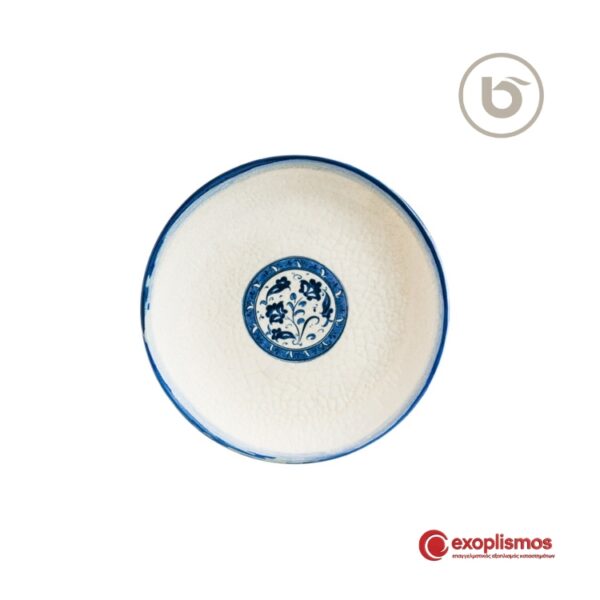 Πιάτο Ρηχό Coupe 21εκ. Πορσελάνης Λευκό/Μπλε Esnaf Bonna