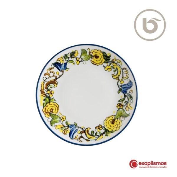 Πιάτο Ρηχό Coupe Πορσελάνης Λευκό/Μπλε Albufera Bonna