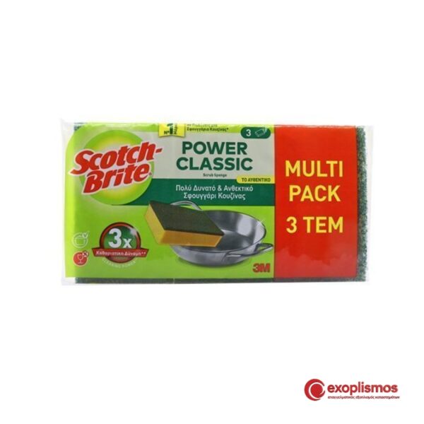 Σφουγγάρι Κουζίνας Scotch Brite Classic 3τμχ