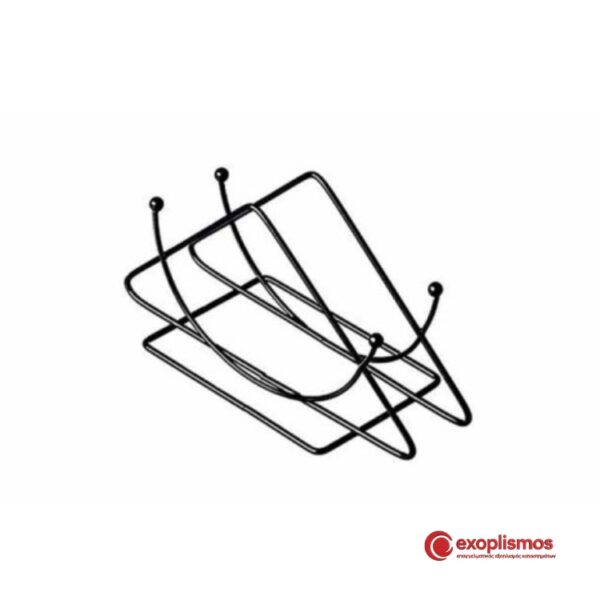 Θήκη Για Χαρτοπετσέτες 13,7x6,2xY7,7εκ. Τρίγωνη Μεταλλική Μαύρη Smile