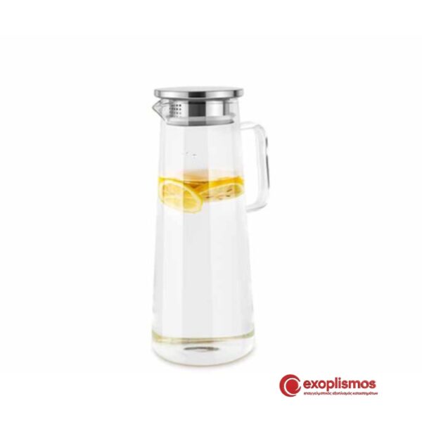 Κανάτα Γυάλινη 1400ml 8,6xΥ25εκ. Κωνική Δύσθραυστη Borosilicate