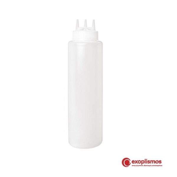 Δοχείο Σάλτσας Διάφανο 24oz 720ml Με Καπάκι Τριπλής Ροής